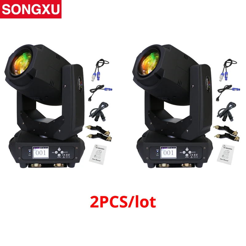 

SONGXU 2pcs/lot 2018 Newest 200W LED Moving Head Light Beam Spot Wash Light for DJ Disco Nightclub Party/SX-MH200A