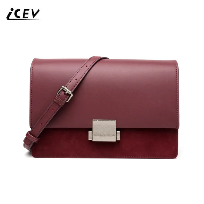 ICEV Vintage Fashion Scrub Genuine Leather Handbags Women Messenger Bag High Quality Bags Handbags Women Famous Brands Bolsa Sac icev new fashion europe style genuine leather handbags alligator women leather handbags bags handbags women famous brands bolsa