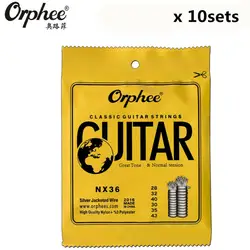 Orphee nx36 028-043 классические Гитары строки нейлон серебро рубашкой провода вакуумная упаковка Гитары части 10 компл