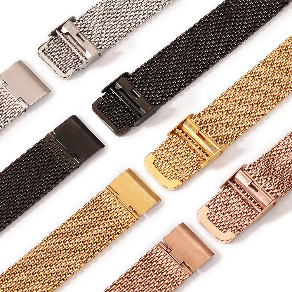 Premium Stainless Steel Milanese Mesh Watch Strap with Adjustment Tool