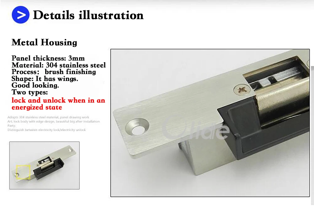 304 Stainless Steel DC12V Electric Strike Door Lock (4)