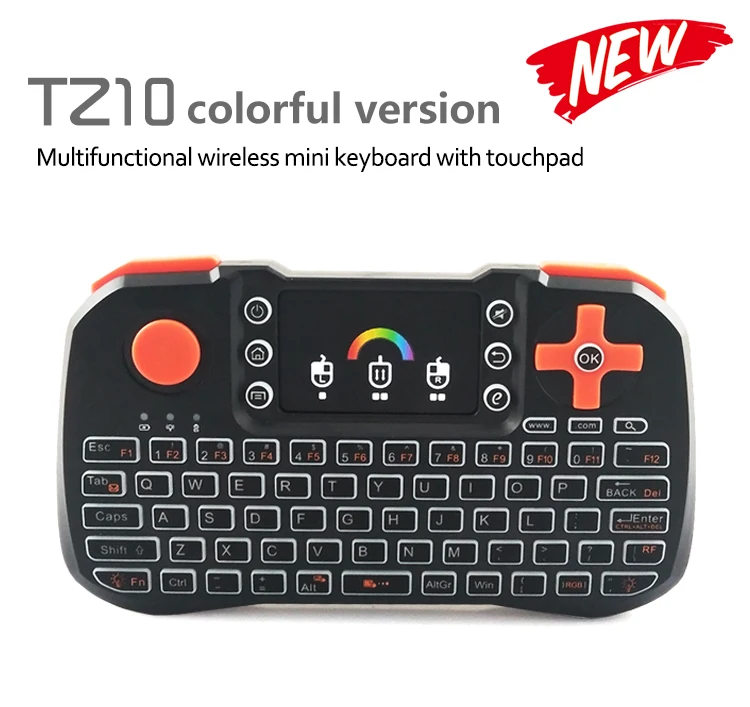 

TZ10 Wireless Keyboard Touchpad Mouse 2.4GHz Handheld Remote Control Colorful Backlight For Android TV Box Smart TV PC Laptop