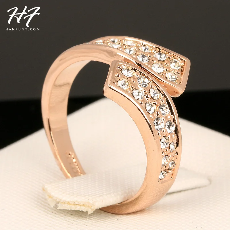 

Top Quality R162 Concise Crystal Ring Rose Gold Color Austrian Crystals Full Sizes HotSale