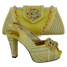 yellow New Design African Upscale font b Shoes b font And Bags For font b Party