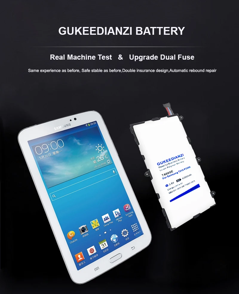 GUKEEDIANZI литий-ионная Батарея T4000E 6000 мА-ч для samsung Galaxy Tab 3 7,0 SM T210 T211 T215 GT P3200 SM-T210 T217 T2105