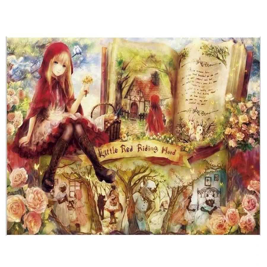 Diamond Embroidery Little Red Riding Hood 5d Diy Diamond Painting 3d Image Cross Stitch Diamond Mosaic Mazayka Arts Crafts Z766 Diamond Painting Cross Stitch Aliexpress