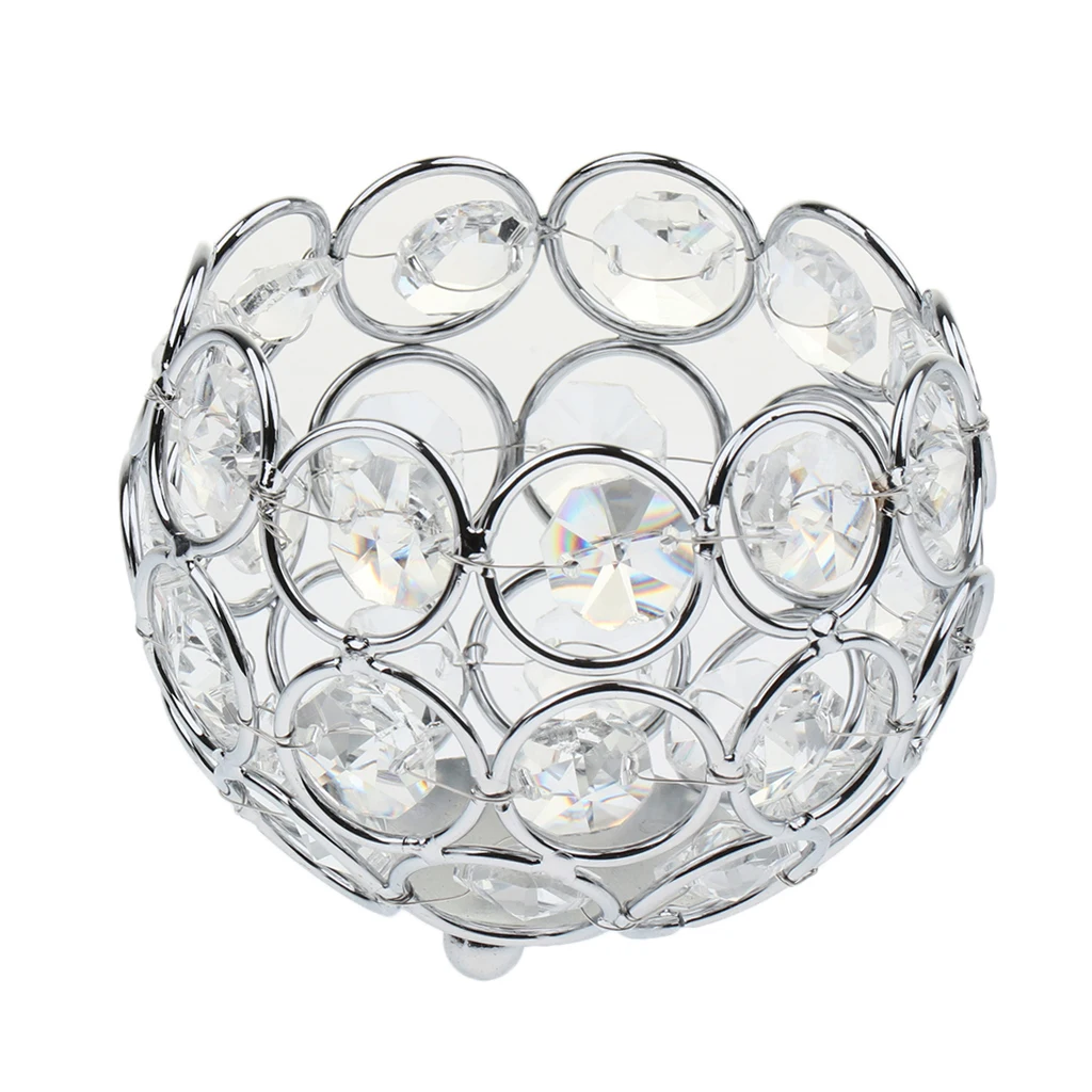 16 Pieces Candle Holder Crystal Ball Candlestick Holiday Party Coffee Cafe Table Decoration Crafts