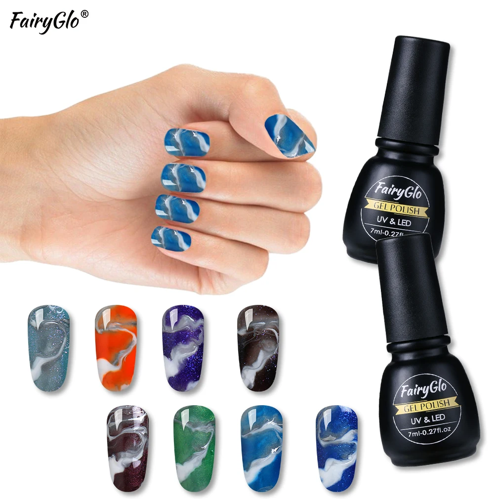 FairyGlo 7 мл различные гель для ногтей штамповка УФ Гель-лак Esmalte Permanente лак чистый