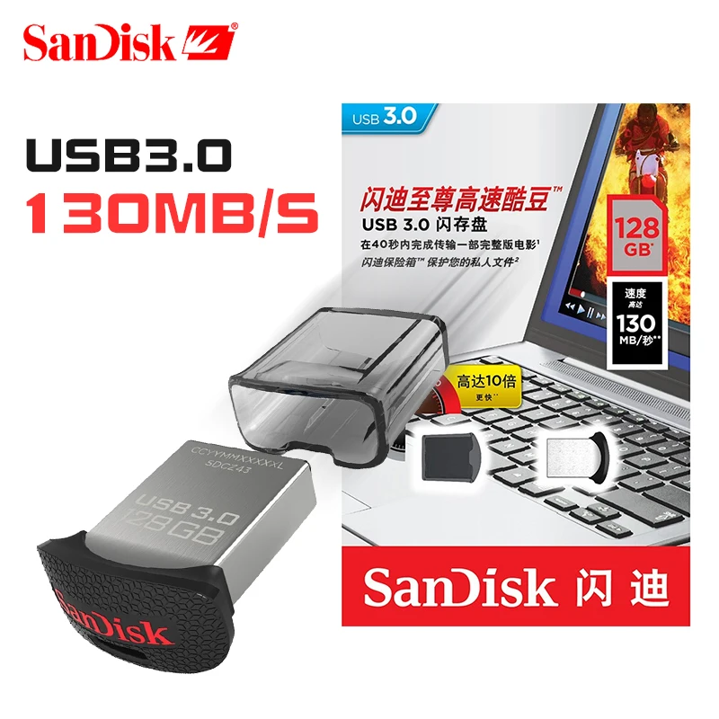Original SanDisk usb flash drive 16GB 32GB SDCZ43 mini pendrive 64GB 128GB USB Stick Flash Drive High speed 130mb/s pen drive