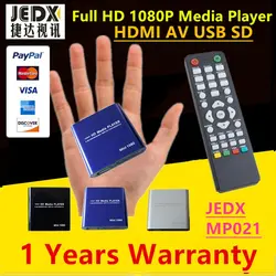 Jedx mp021 1080 P Full HD Ultra Портативный цифровой медиаплеер для usb-накопителей и SD-карт HDMI CVBS с аудио-видео кабель автомобильный адаптер