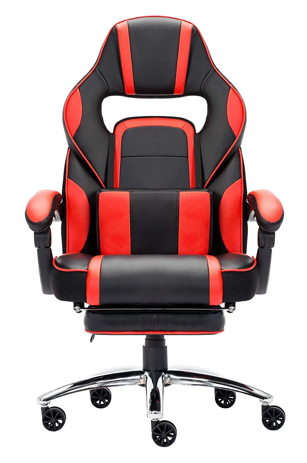  High-back Faux Leather Office Gaming Computer Chair Thick Padded Extendable Racing Gaming Executive