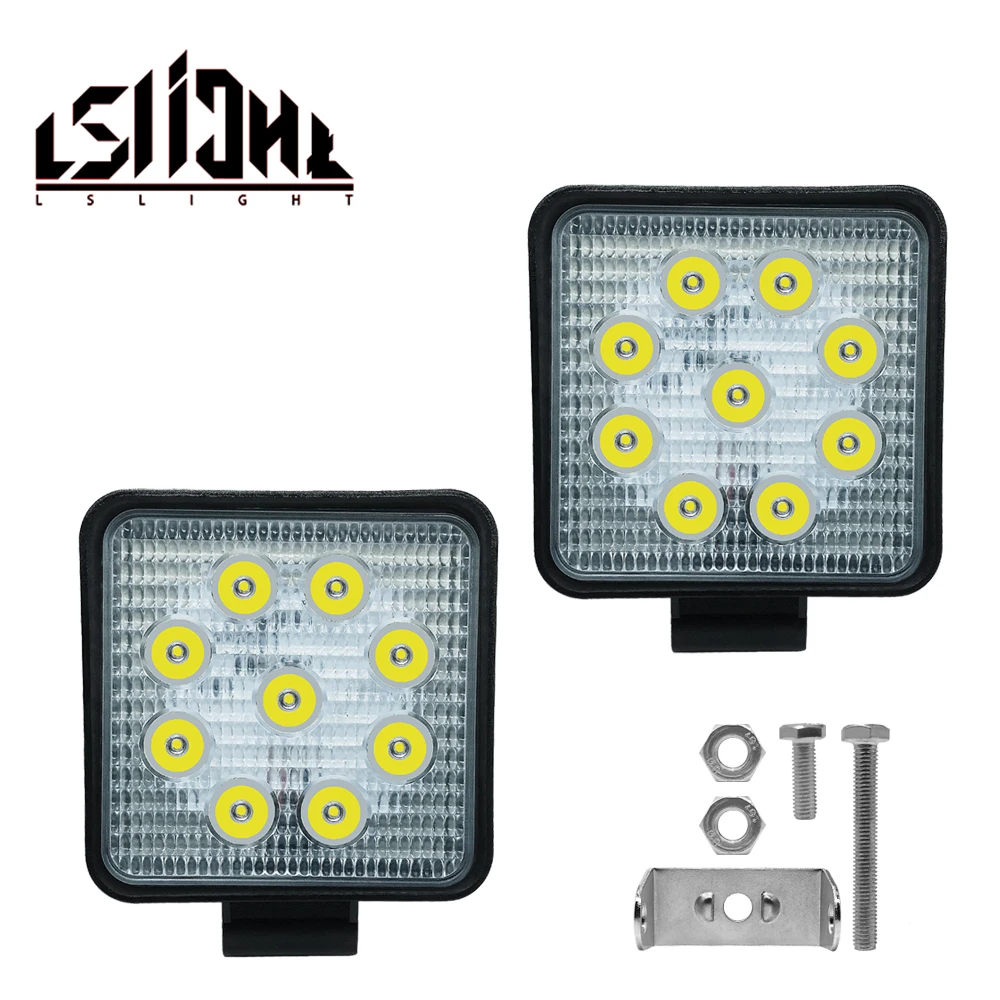 

LSlight 4''27W LED Work Light 12V 24V 4X4 offroad Car boat Truck ATV Tractor Auto Led Bar Spotlight Flood Beam Auto Led Lamp