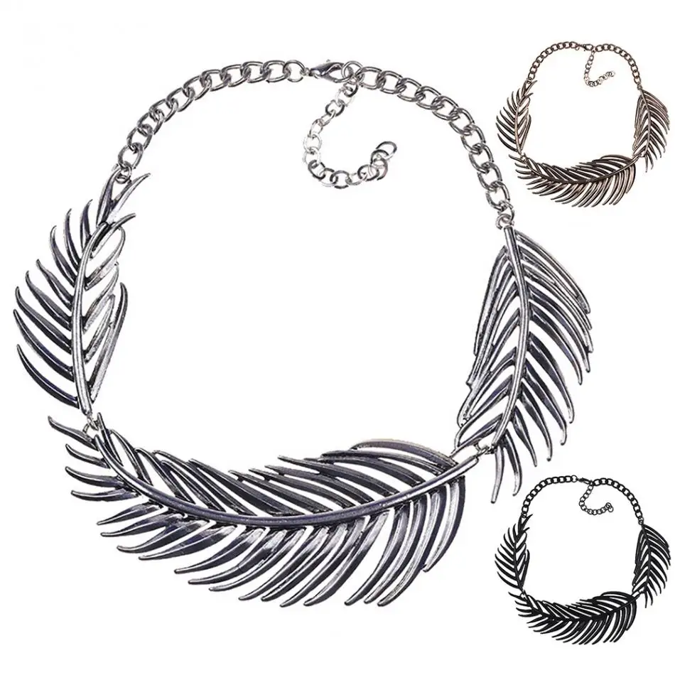 Модные женские преувеличенные сплав лист ключицы ожерелье цепь украшения ювелирные изделия