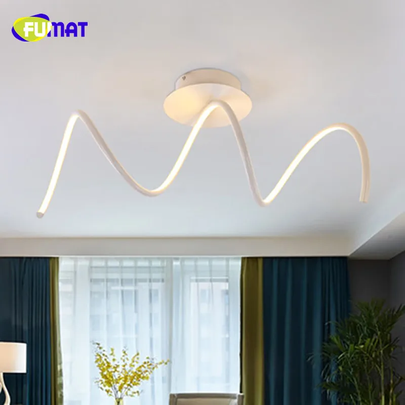 Fumat blanco aluminio LED Luces de techo comedor iluminación salón dormitorio techo Lámparas bar arte luminarias para Teto