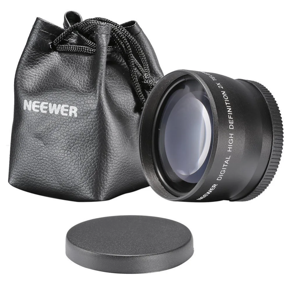 Neewer 58mm 2X Telephoto Lens for Canon 350D 450D 500D 1000D 550D Nikon