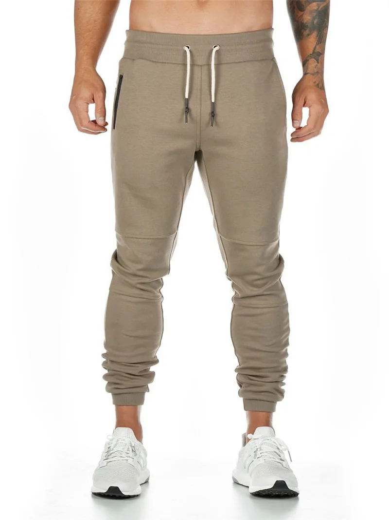 Новые хлопковые мужские тренировочные брюки с полотенцем и карманом для сотового телефона штаны для бега мужские спортивные леггинсы, тренировочные штаны - Цвет: YCK01KQ