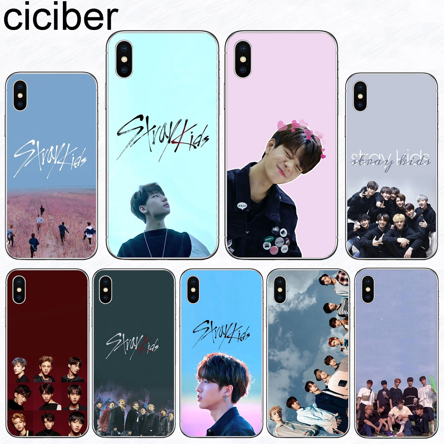 

ciciber Stray Kids Phone Case for Iphone 11 Pro XR XS MAX X Case for Iphone 7 8 6 6S Plus 5S SE Silicone Cover Funda Capa Coque
