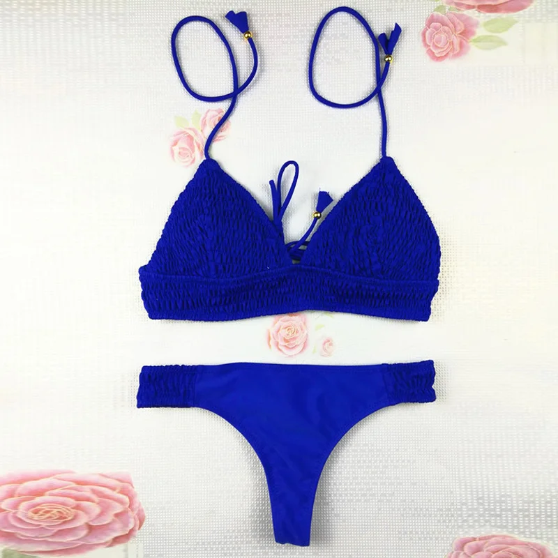 

Hot Sexy Women Push-up Padded Bra Bandage Halter Bikini Set Swimsuit Swimwear Bra+G-string Bathing Suit MCK99