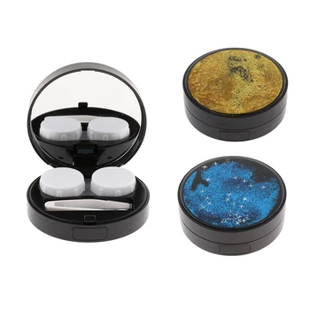 

MagiDeal Contact Lens Box Travel Soaking Storage Case Tweezers Clips Set Kit