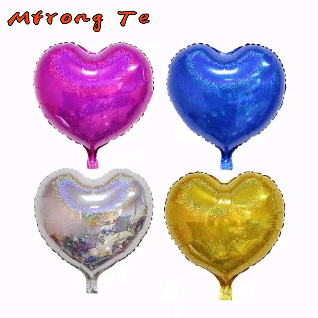 

4pcs/lot 18 inch new laser heart Metallic Foil balloons Wedding Baby Bridal Shower Birthday Party Decor Helium Inflatable Globos