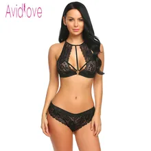 Фотография  Avidlove Sexy Floral Lace Lingerie Set Women Bra Top and Thongs Briefs Two Piece Suit Female Panties Sex Underwear T-string