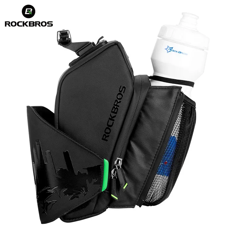 ROCKBROS велосипедное седло сумка Водонепроницаемый MTB Велоспорт задний хвост сумки Подседельный штырь сумка с бутылкой для воды карманный велосипед аксессуары для велосипеда