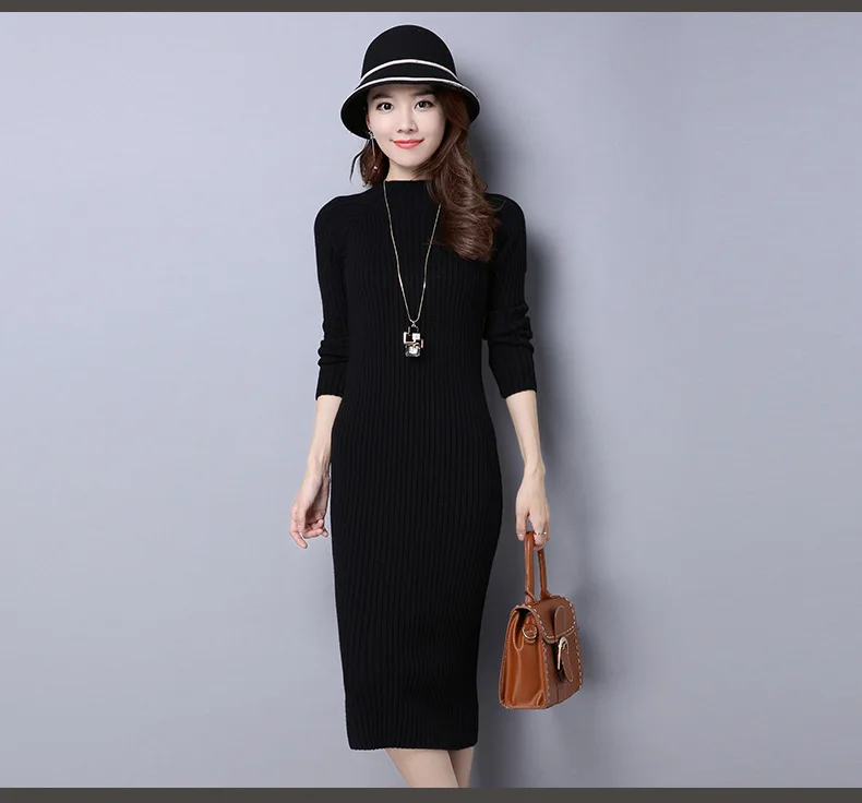 winter sweater dress long pure color Women Dresses pink red Elegant soft Knitted Sweater Dress Bodycon Slim Midi Vestidos winter sweater dress long pure color Women Dresses pink red Elegant soft Knitted Sweater Dress Bodycon Slim Midi Vestidos