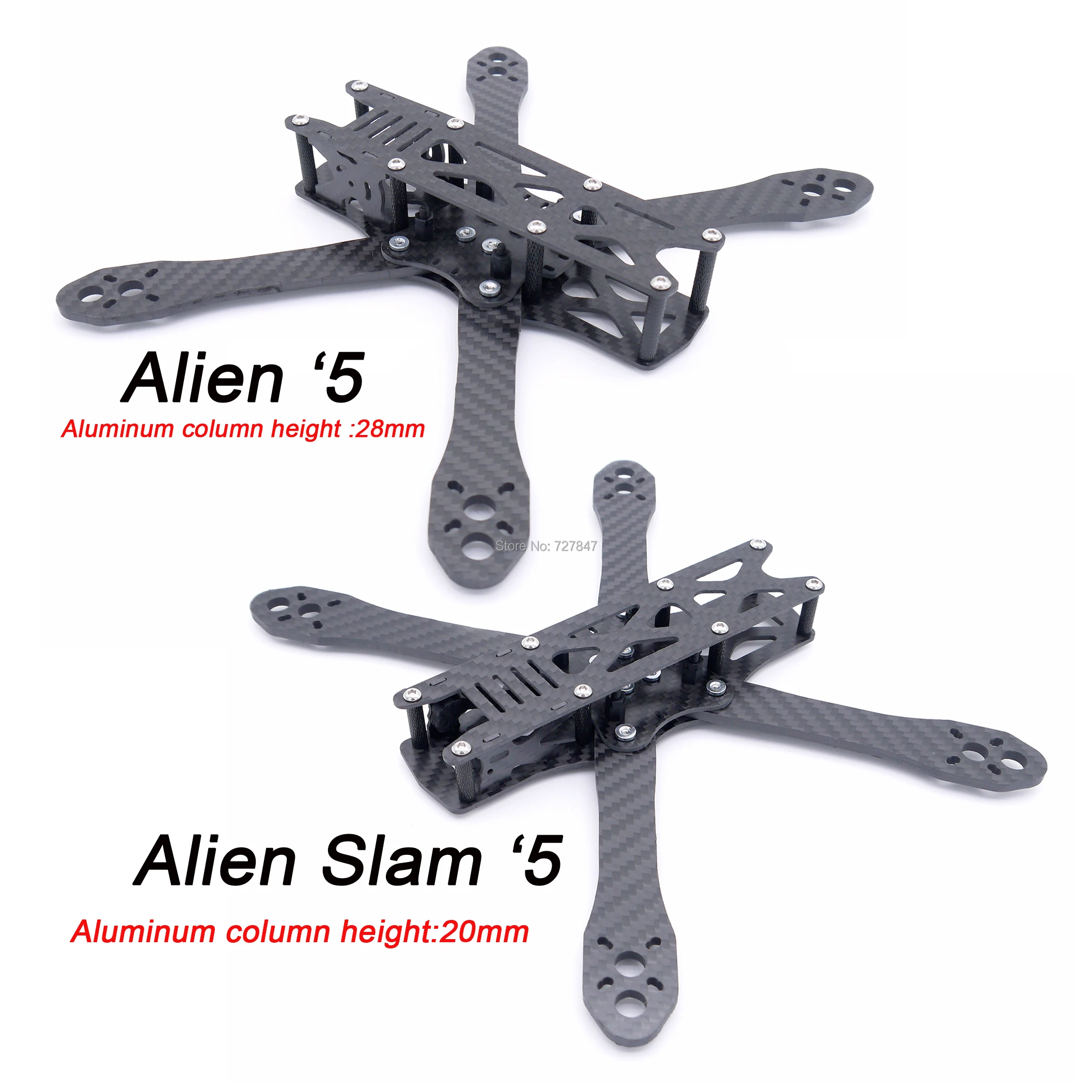 Billig Alien 5 zoll 225mm Alien Slam 5 zoll 225 225mm DIY Kreuz Racing Mini Drone carbon faser mit 4mm arm FPV quadcopter rahmen
