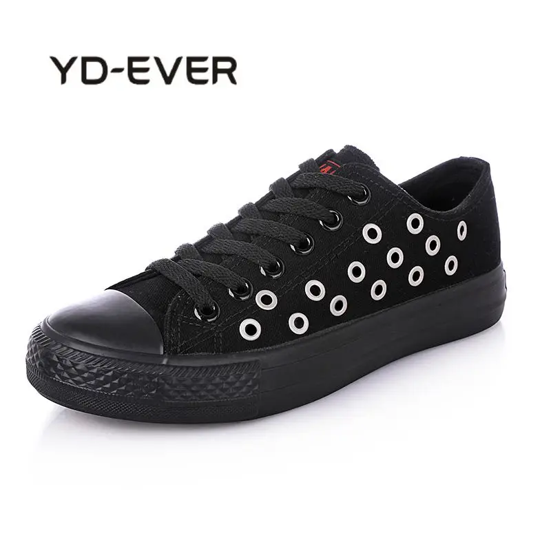 YD EVER Women Casual Canvas Shoes Breathing Hole Sneakers Summer Female