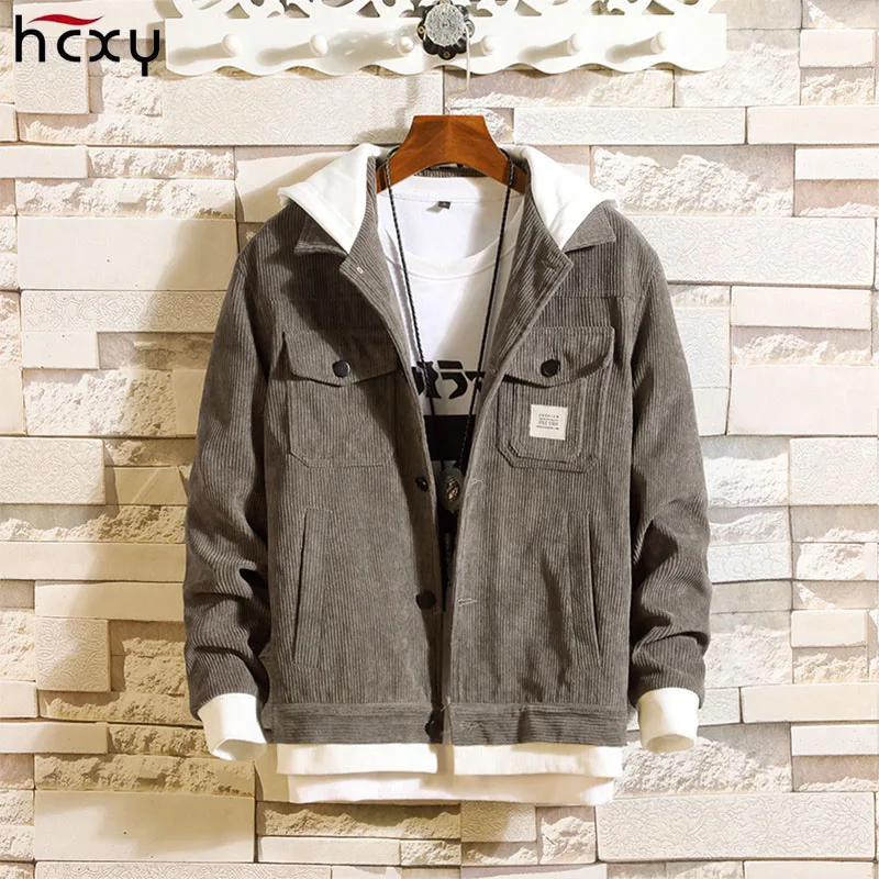 

HCXY 2018 Autumn and winter new men's corduroy casual jacket men high quality fashion jacket jacket jaqueta masculino