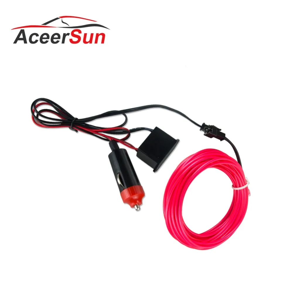 Us 3 36 55 Off Led Car Styling Pink Color 1m 2m 3m 4m 5m Ambient Light Flexible Neon Strip Led Car Interior Lights Trim El Cold Light 5v In