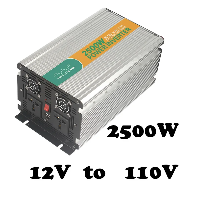 

2500W 12v to 110v modified sine wave 2500w power inverter output 110v power inverter 12v power inverter with USB 5vdc