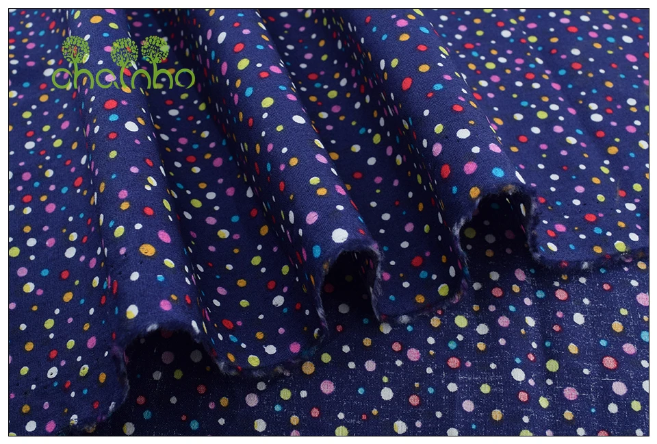Chainho, простая хлопковая ткань с принтом в горошек, поплиновый материал для детского платья, рубашки, юбки