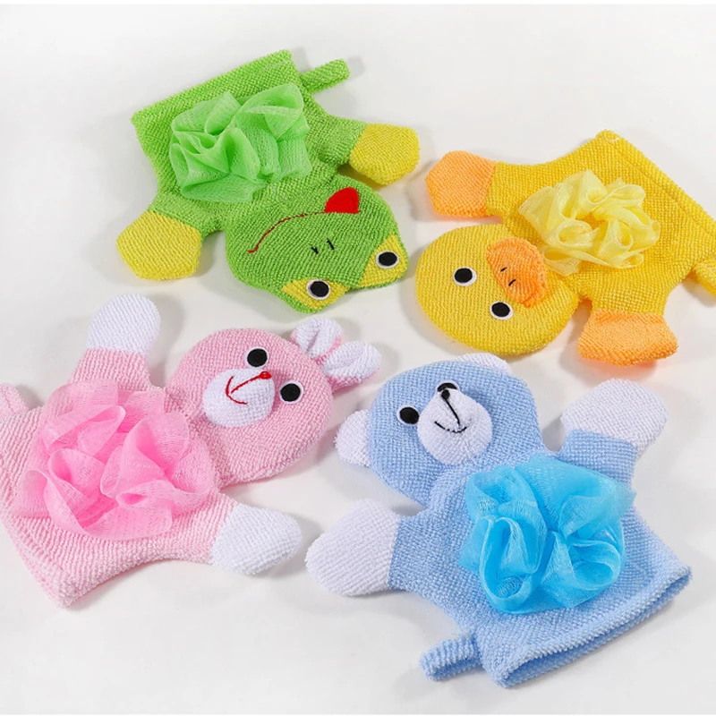 

1PCS 4Colors Animals Style Shower Wash Cloth Towels Cute Children Baby Shower Bath Towel Bathing Sponge Body Scrub Glove Bathing