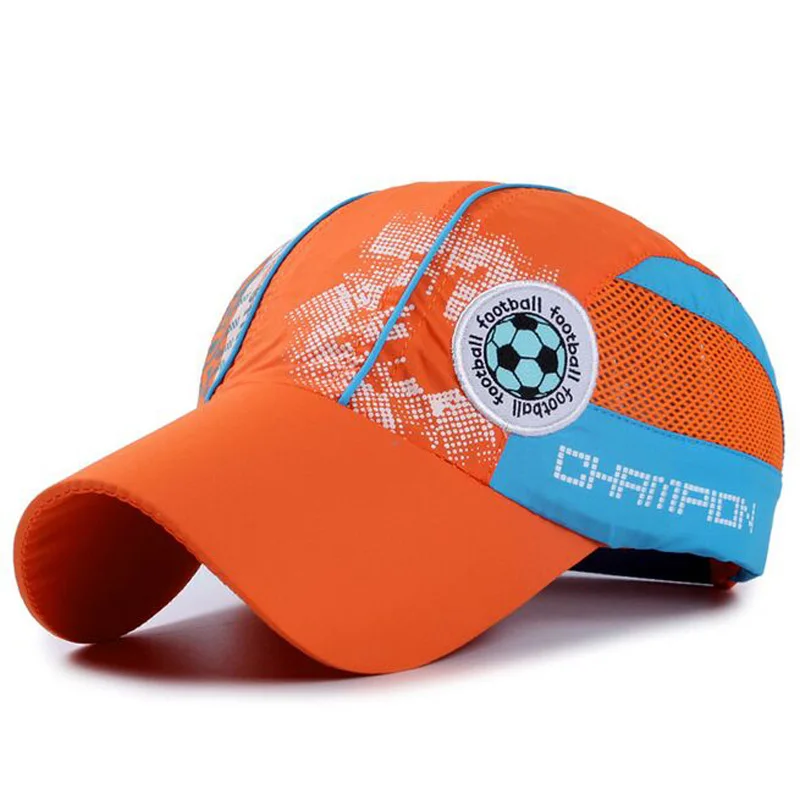 

Korean New Summer Children's Quick Dry Cap Brand Snapback Elementary School Football Net Baseball Cap Cotton Hats For Girl Boy