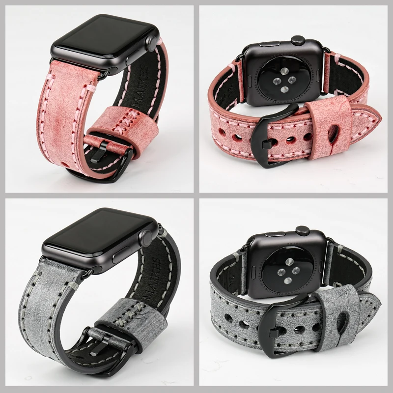 Ремешок кожаный для Apple Watch Band 44 мм 40 мм/42 38 Series 4 3 2|band 42mm|leather watchbandgenuine leather watchband |