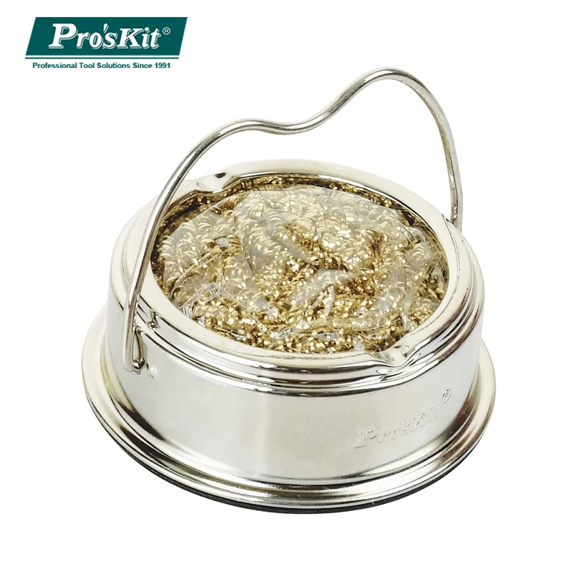 

Pro'sKit Original SH-1025 Soldering Tips Cleaner Welding Solder Cleaning Ball Holder with Steel Wire
