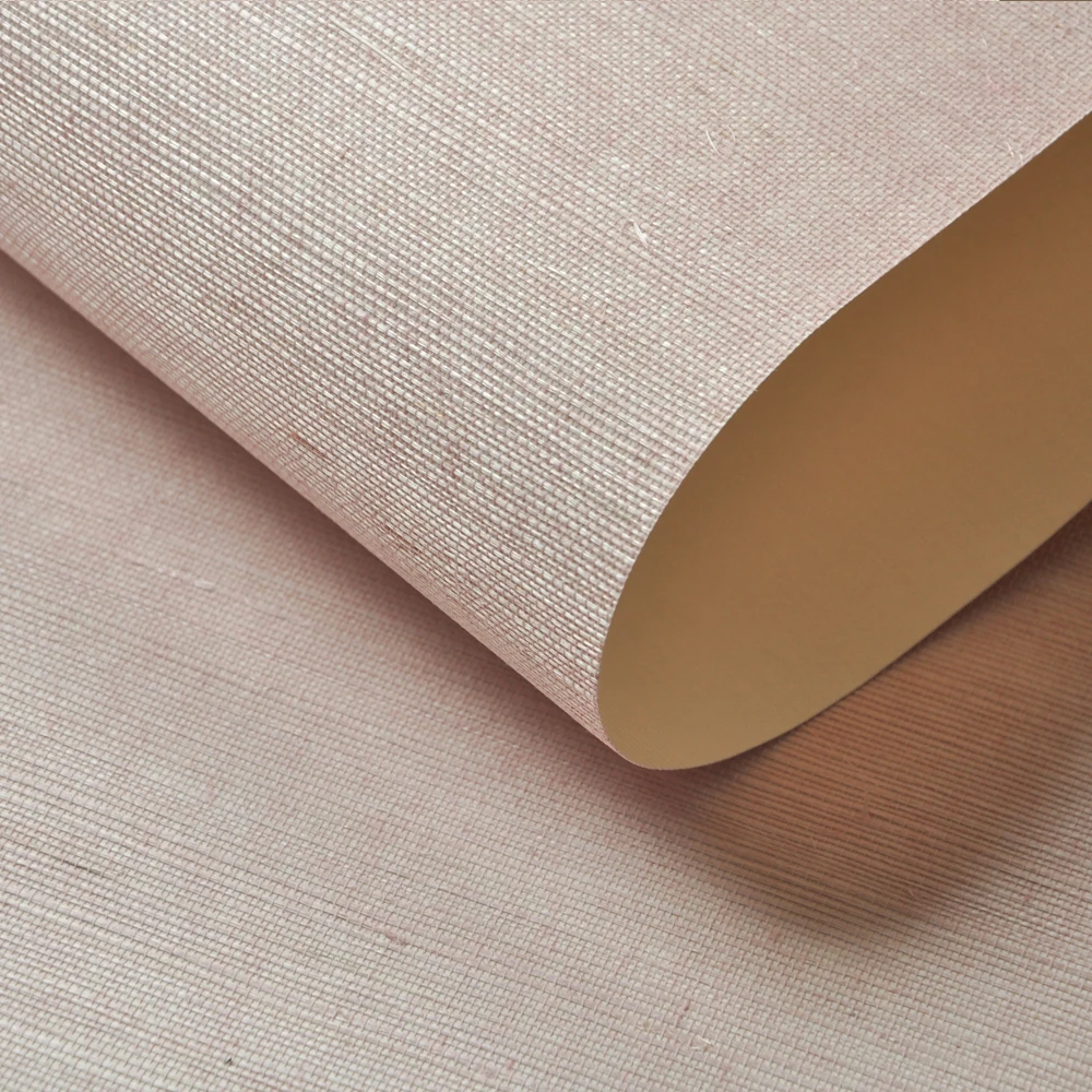 Настенная бумага Camellia Pink Grasscloth текстурированная природная тканевая настенная