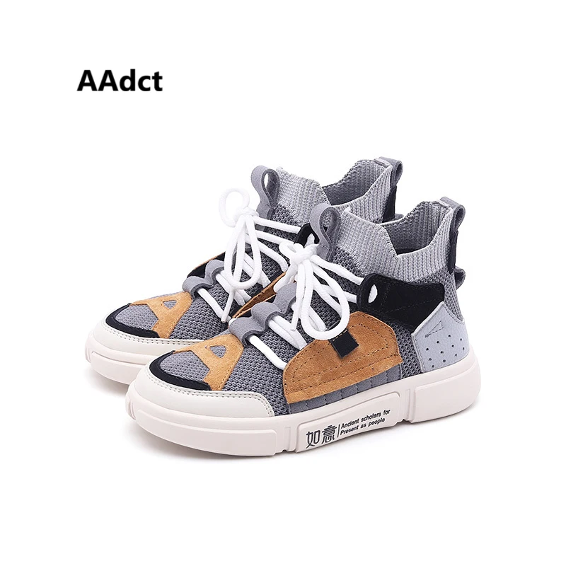 

AAdct Autumn mesh new kids shoes running sports Breathable boys shoes sneakers 2018 Brand High-cut children shoes for girls