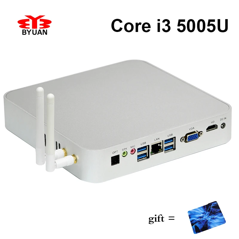 Mini pc Thin client,HTPC,5th Gen. Core i3 5005U CPU,HD Graphics 5500,HDMI, USB 3.0,OPT Port,Micro pc mini computer mini pc linux