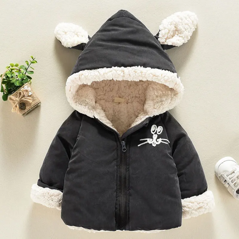 Зимняя одежда для маленьких мальчиков и девочек; комбинезоны; плотная теплая хлопковая куртка из овечьей шерсти; Одежда для новорожденных; Верхняя одежда; пальто