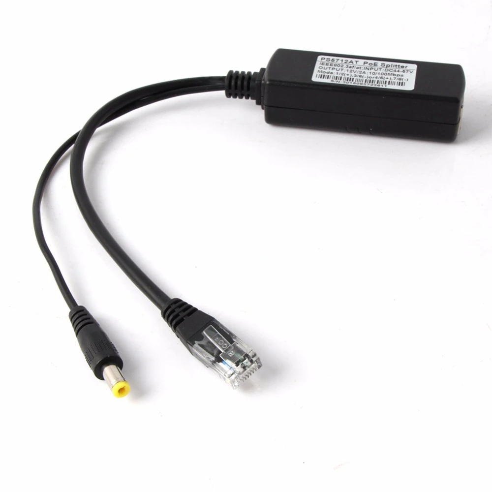 4P/Lot IEEE802.3af 48V Input 12V Output Power Over Ethernet 10/100mbps POE Splitter for IP CCTV Camera Accessories