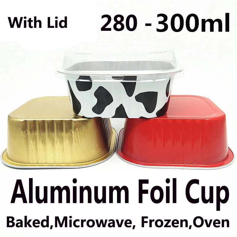 

50 set Aluminum foil Cups Baking Thickened Snack Boxes Cupcake Liners muffin dishes holder Packaging icecream Cake Container