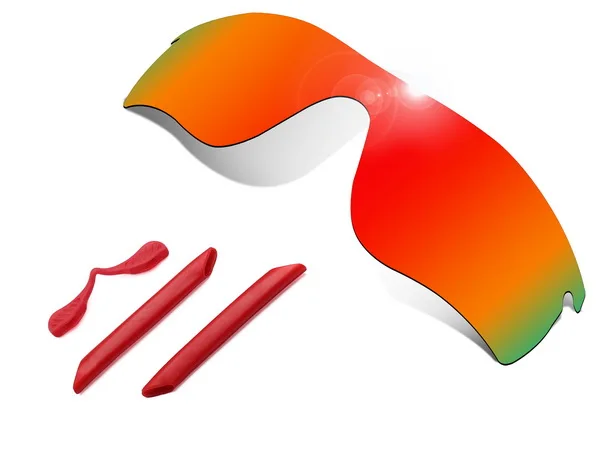 Lenses and kit Glintbay Точная посадка огнестойкие красные Сменные линзы и красный резиновый комплект для солнцезащитных очков - Цвет линз: Lenses and kit