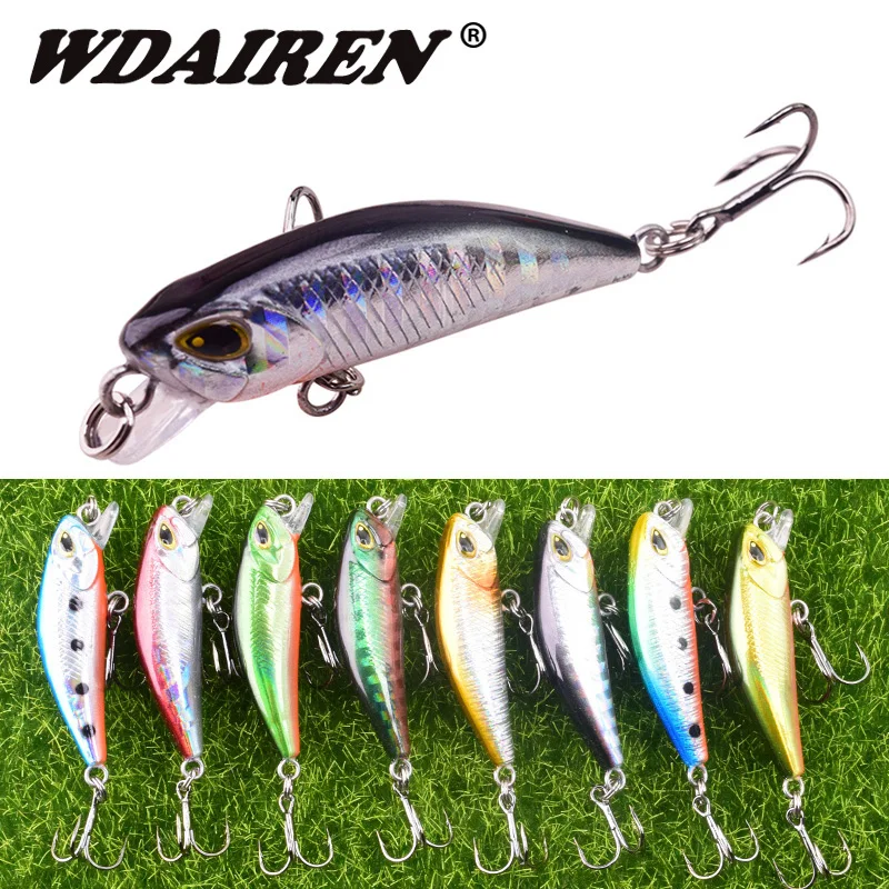 

WDAIREN 1pcs 4.5cm 3.6g Fishing Lure Minnow Baits Artificial Bait Hard Wobbler Crankbait For Pike Fishing Bass Swim Bait