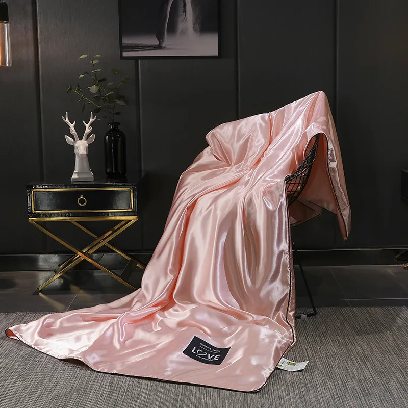 Satin Silk Quilt For Summer 12 Solid Color Bedding Set Bedspread Blanket Comforter Bed Cover King Queen Size new