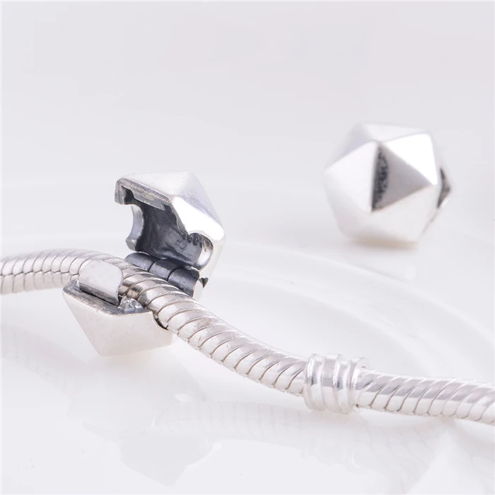 

KT044B-N 925 Sterling Silver Clip Hole Stopper Charm Bead Ball, DIY Thread Troll Jewelry Fits Pandora Bracelet DIY Making