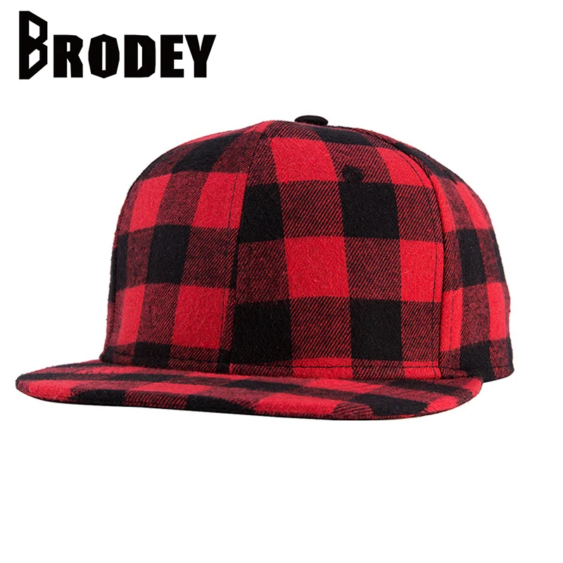 

Red Plaid Print Hip Hop Cap Cotton Ponytail hip hop Cap Women Men Adjustable Casual Snapback Caps Female Summer Fashion Hats