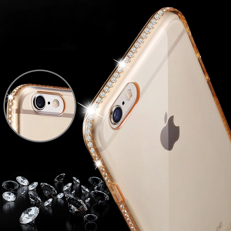 Чехол Portefeuille для iPhone 5 силиконовый чехол с блестками SE 5S Роскошный со стразами