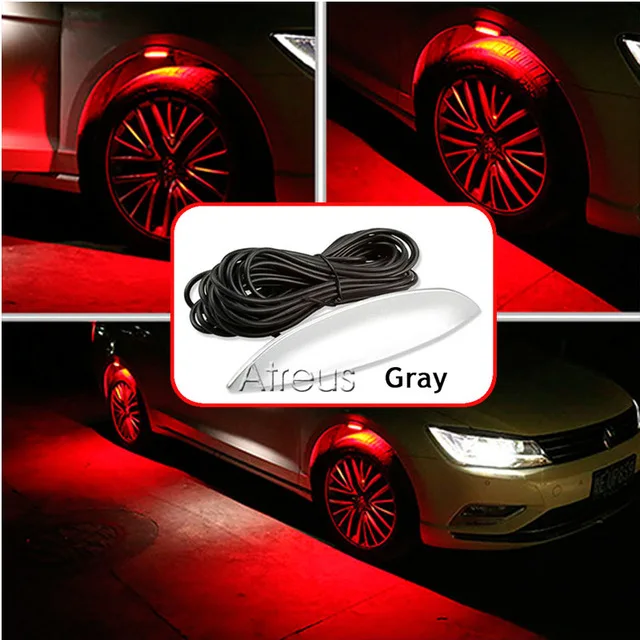 Овере 1 набор, Автомобильный светодиодный колеса атмосфера лампа для BMW E60 E36 E46 E90 E39 E30 F30 F10 F20 X5 E53 E70 E87 E34 E92 м - Испускаемый цвет: Gray Red